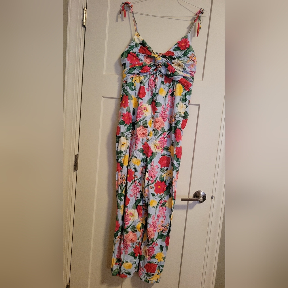 Old Navy Linen Blend Floral Jumpsuit